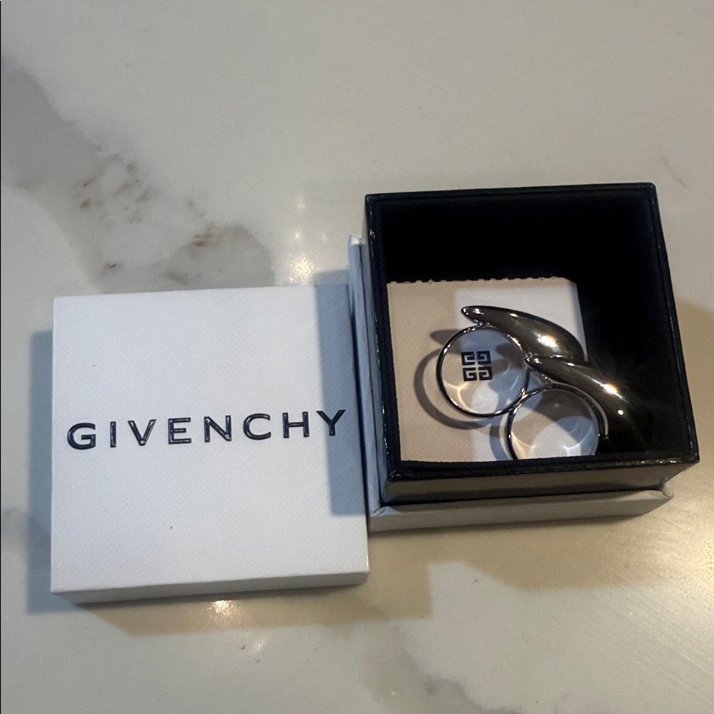 Givenchy unisex Silver-Tone double  Ring